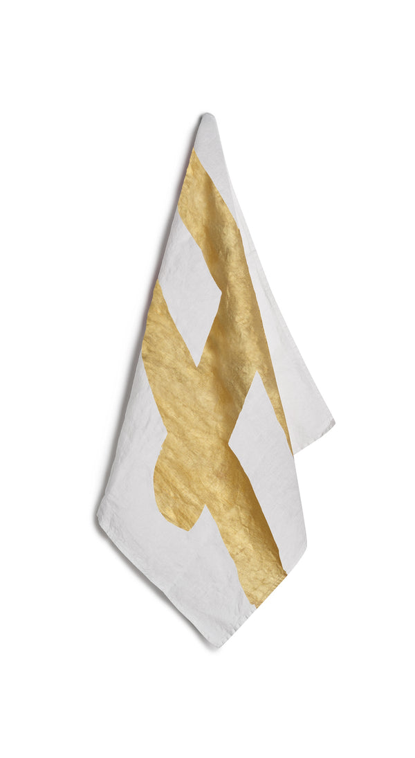 summerill & bishop Alphabet Napkin 'H' in Gold 50x50cm