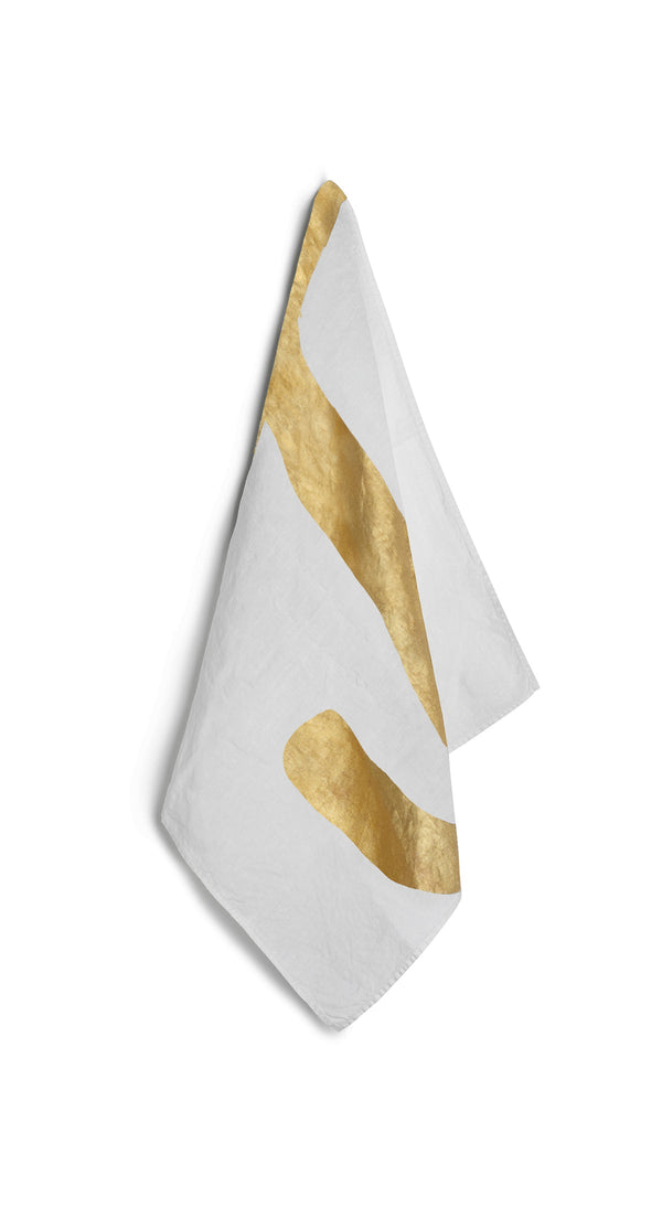 summerill & bishop Alphabet Napkin 'J' in Gold 50x50cm