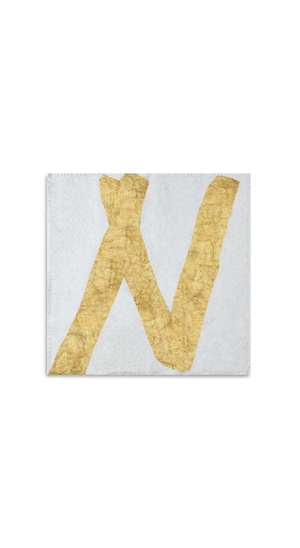 Summerill & Bishop Alphabet Napkin 'N' In Gold 50x50cm