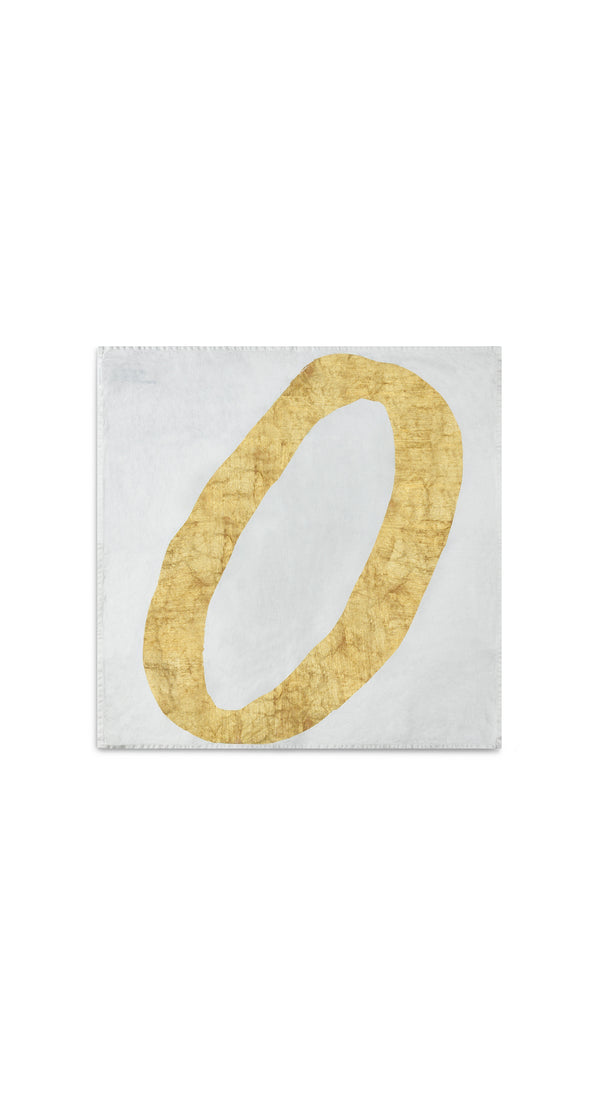 Summerill & Bishop Alphabet Napkin 'O' In Gold 50x50cm