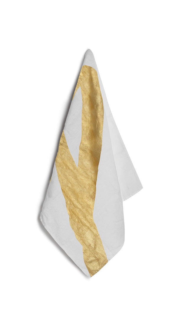 summerill & bishop Alphabet Napkin 'P' in Gold 50x50cm