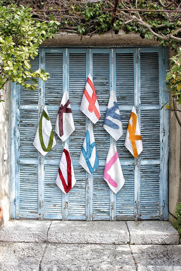 Summerill & Bishop Alphabet Napkin 'Q' In Gold 50x50cm