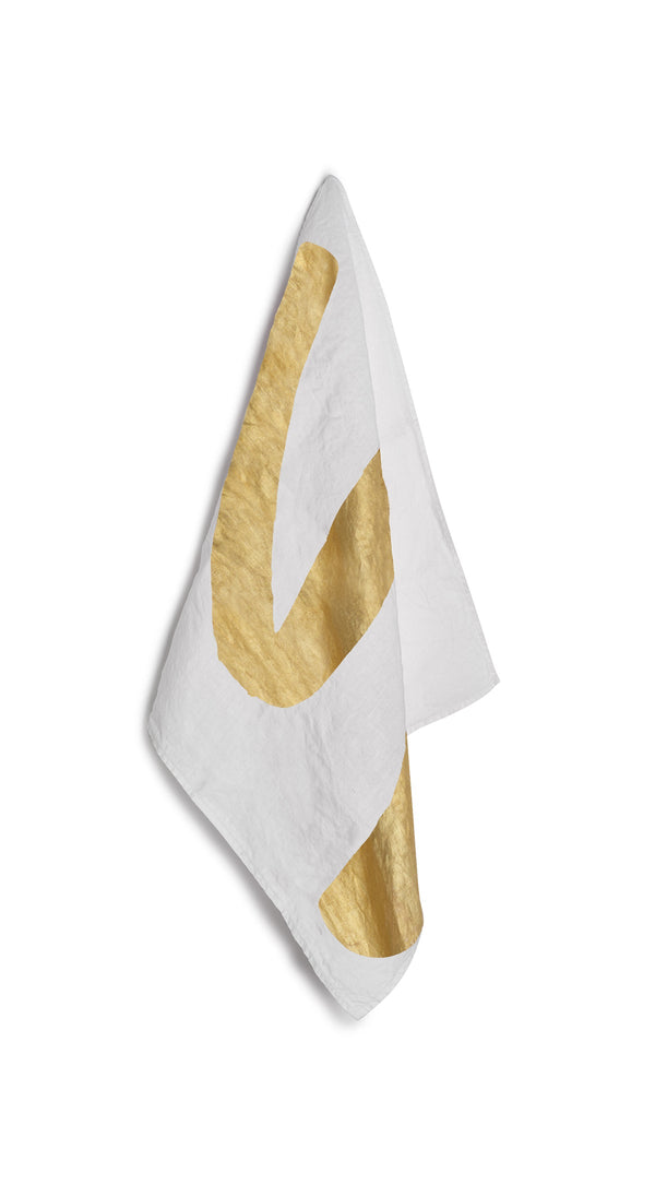summerill & bishop Alphabet Napkin 'S' in Gold 50x50cm