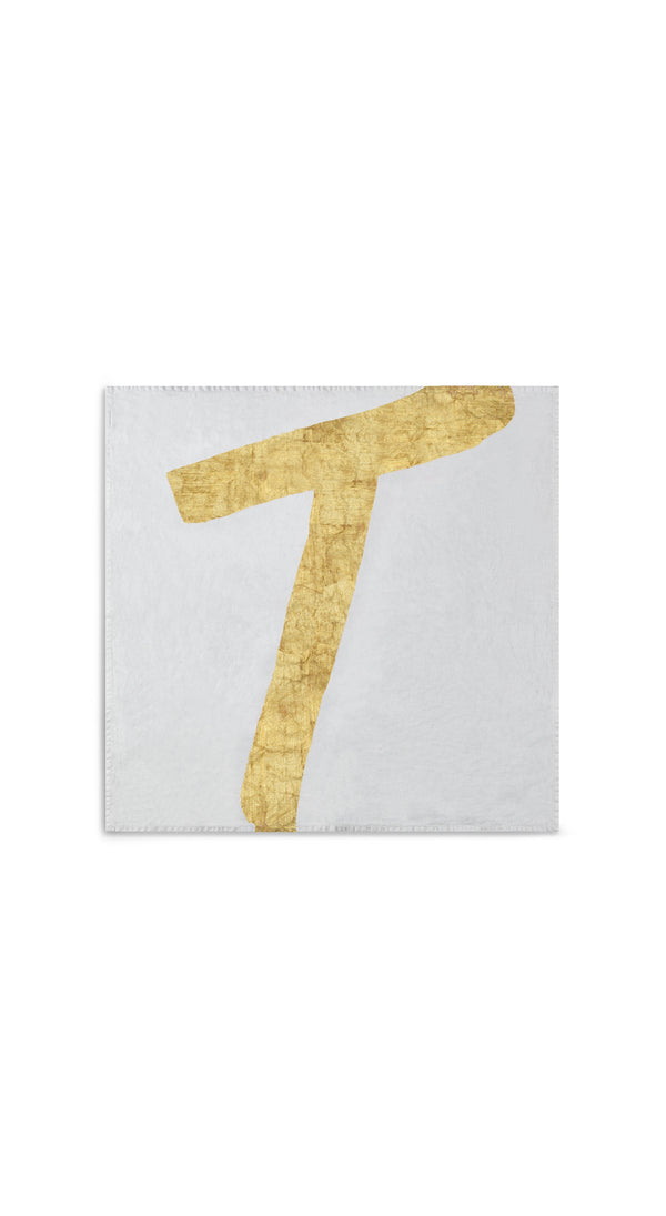Summerill & Bishop Alphabet Napkin 'T' In Gold 50x50cm
