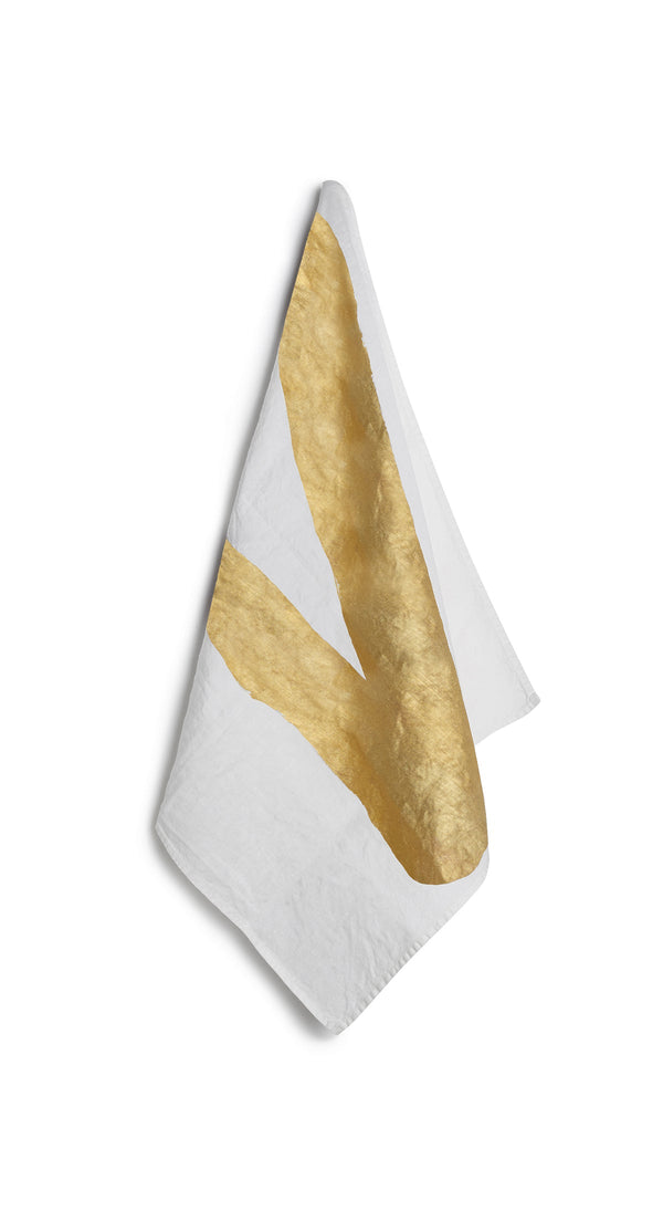 summerill & bishop Alphabet Napkin 'V' in Gold 50x50cm