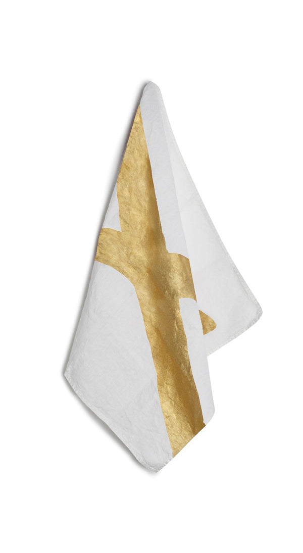 summerill & bishop Alphabet Napkin 'X' in Gold 50x50cm