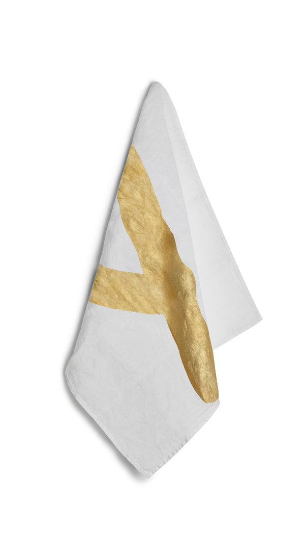 summerill & bishop Alphabet Napkin 'Y' in Gold 50x50cm
