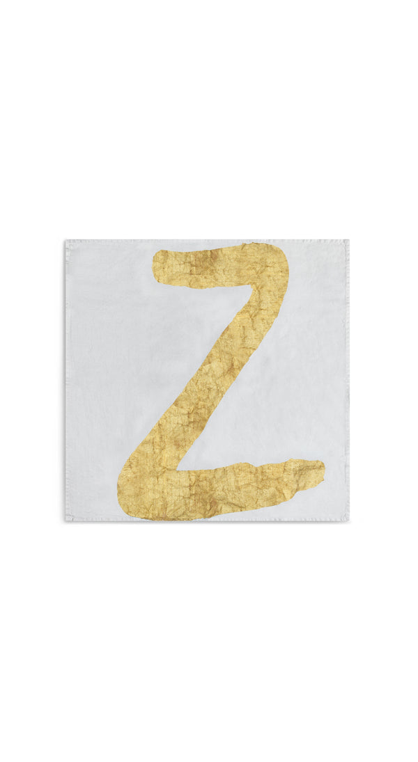 Summerill & Bishop Alphabet Napkin 'Z' In Gold 50x50cm