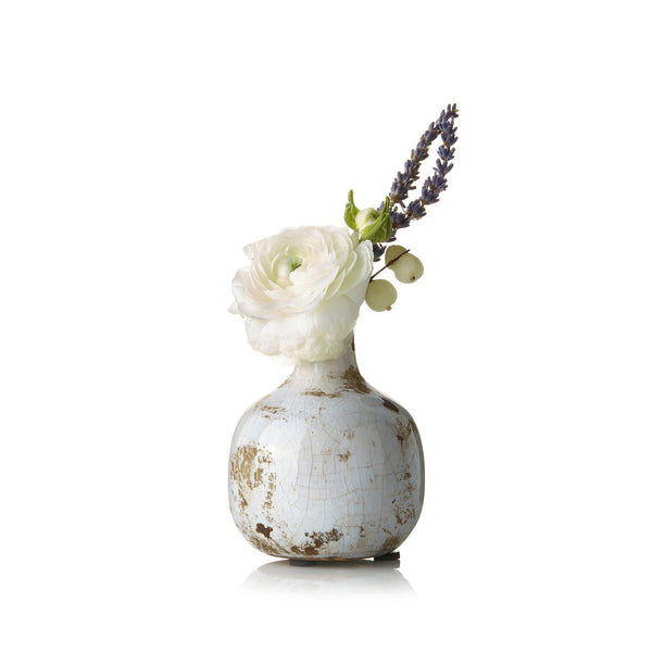 Summerill & Bishop Ceramic Crackled Vase In White