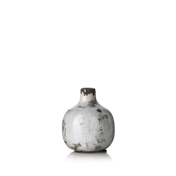 summerill & bishop Ceramic Crackled Vase in White