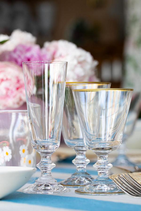 Summerill & Bishop Summerill & Bishop Classic White Wine Glass With Gold Rim 19cl