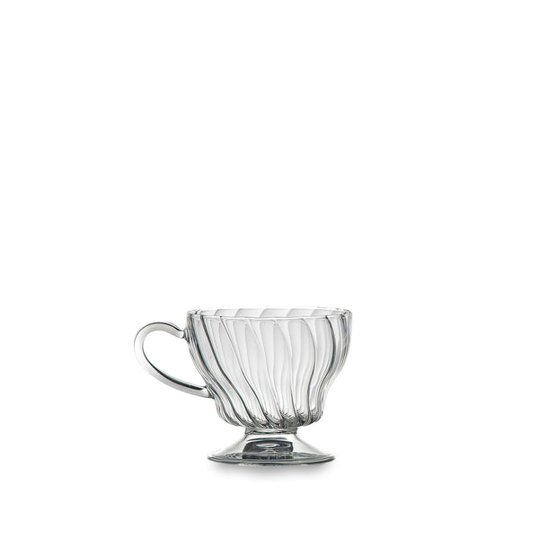 summerill & bishop Clear Handblown Glass Teacup 9cm