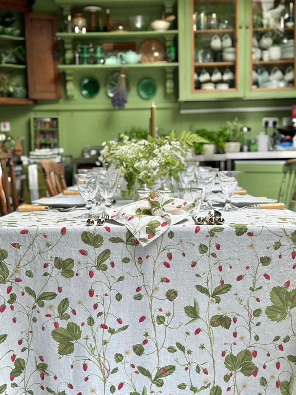 Summerill & Bishop 'Fraises Des Bois' Linen Tablecloth
