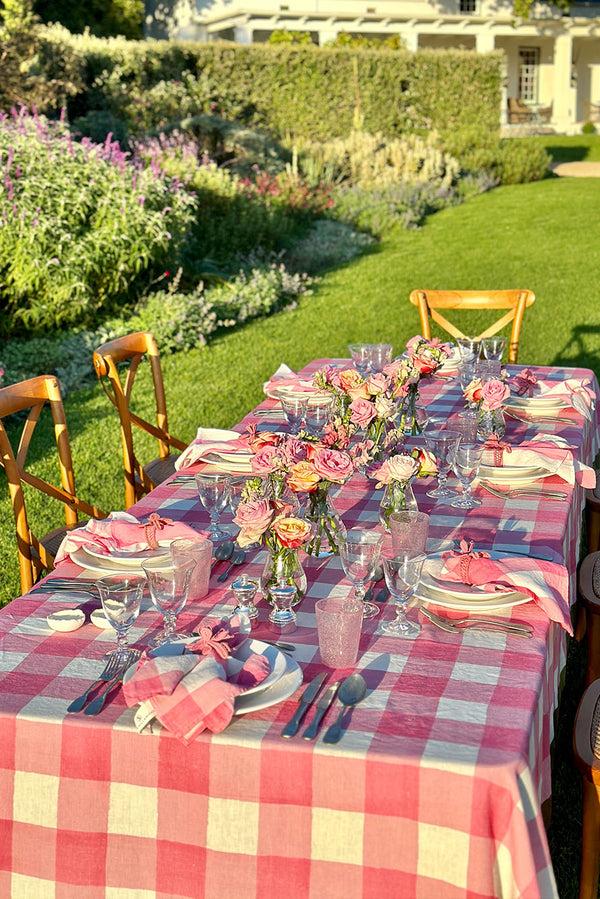Summerill & Bishop 'Gingham' Linen Napkin In Rose Pink