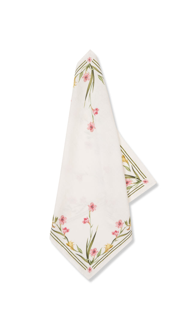 summerill & bishop 'Gladioli' Linen Napkin 50x50cm