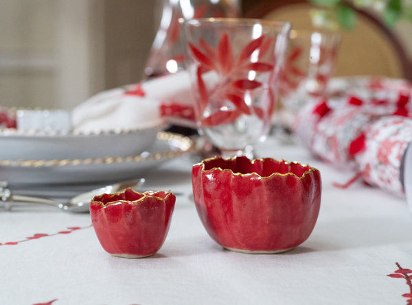 Summerill & Bishop Gold Rim Burgundy Pinch Pot 5cm