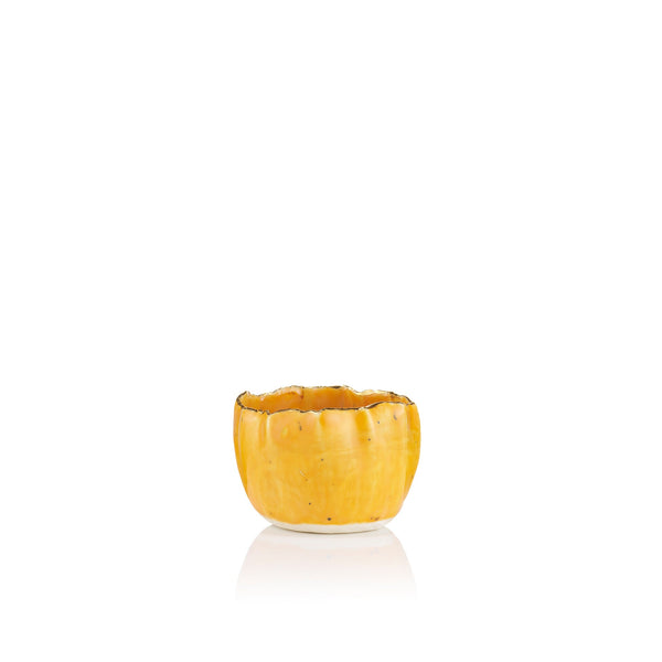 Summerill & Bishop Gold Rim Orange Pinch Pot 7cm