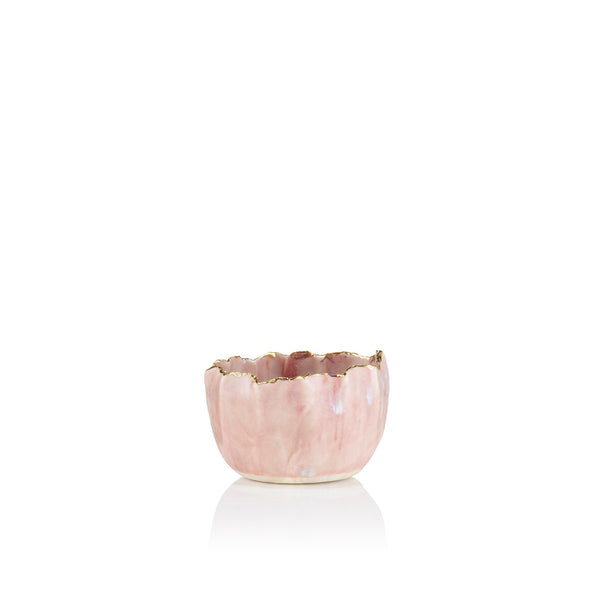 Summerill & Bishop Gold Rim Pink Pinch Pot 7cm