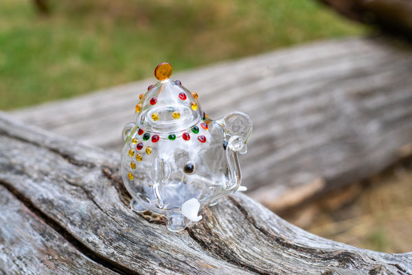 Summerill & Bishop Handblown Glass Elephant Sugarpot