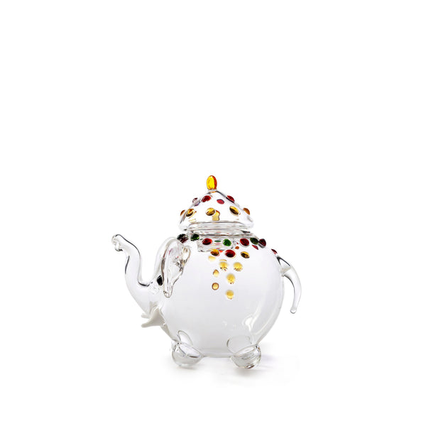 summerill & bishop Handblown Glass Elephant Sugarpot