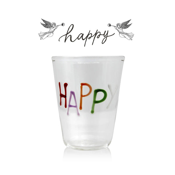 Summerill & Bishop Handblown Glass Happy Tumbler