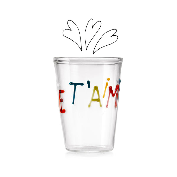 Summerill & Bishop Handblown Glass Je T'aime Tumbler