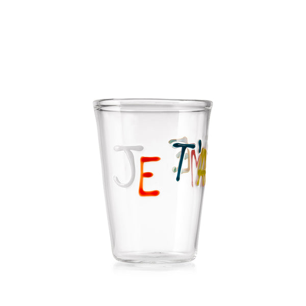 summerill & bishop Handblown Glass Je T'aime Tumbler