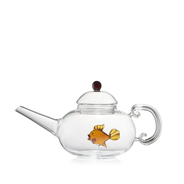 Summerill & Bishop Handblown Orange Fish Tea Pot