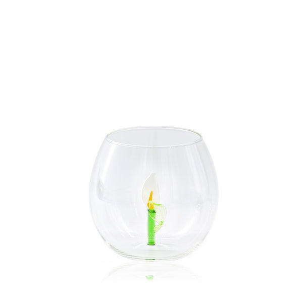 summerill & bishop Handblown White Lily Flower Glass