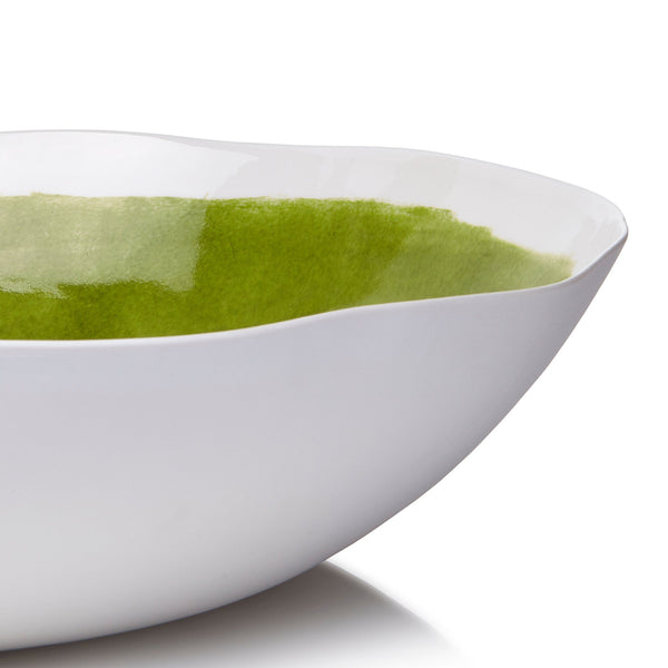 Summerill & Bishop Summerill & Bishop Handmade 43cm Porcelain Extra Large Salad Bowl With Green Glaze