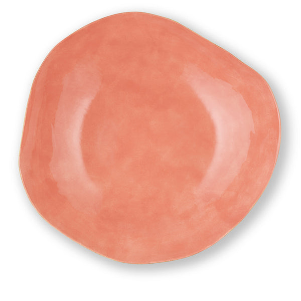 Summerill & Bishop Summerill & Bishop Handmade 43cm Porcelain Extra Large Salad Bowl In Two Tone Pink And Green