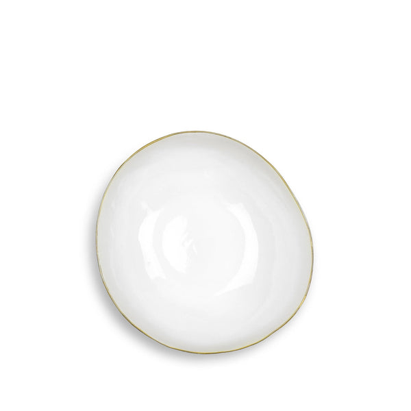 summerill & bishop Summerill & Bishop Handmade 43cm Porcelain Extra Large Salad Bowl with Gold Rim