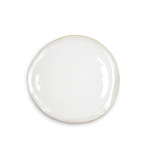 Summerill & Bishop Summerill & Bishop Handmade 46cm Porcelain Extra Large Platter With Gold Rim