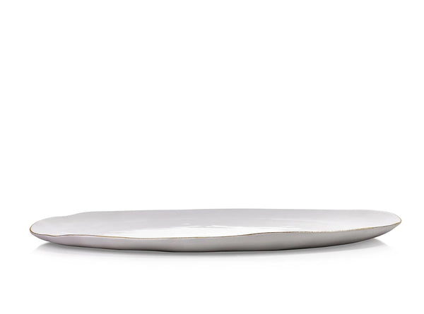 Summerill & Bishop Summerill & Bishop Handmade 46cm Porcelain Extra Large Platter With Gold Rim