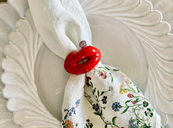 Summerill & Bishop Hotlips Napkin Ring In Red 4cm