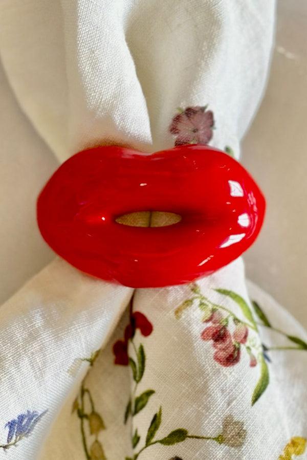 Summerill & Bishop Hotlips Napkin Ring In Red 4cm