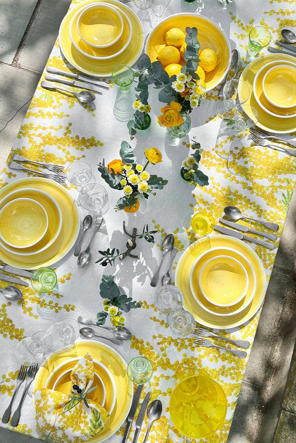 Summerill & Bishop 'Mimosa' Linen Tablecloth In Yellow