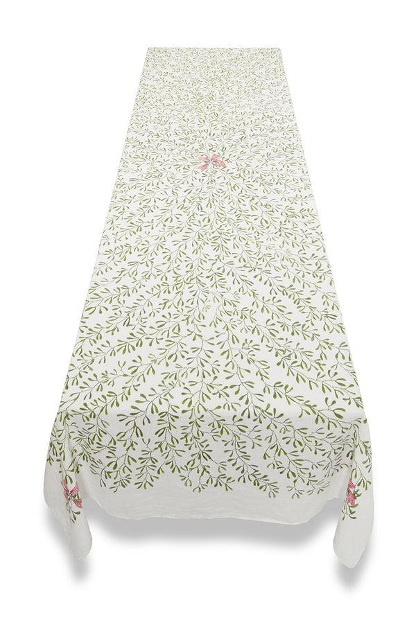 Summerill & Bishop 'Mistletoe Kiss' Linen Tablecloth