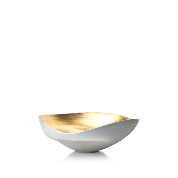 Summerill & Bishop Porcelain Shell Bowl In Gold 30cm