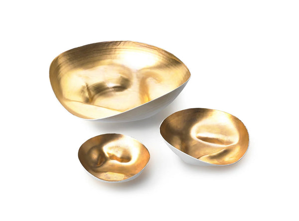 Summerill & Bishop Porcelain Shell Bowl In Gold 30cm