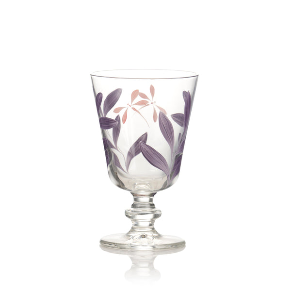 summerill & bishop Purple Leaf & Dragonfly Wine Glass