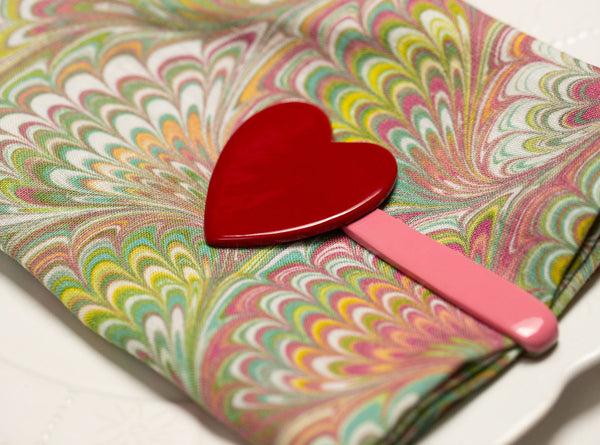 Summerill & Bishop S&B Red Heart Pink Napkin Clip