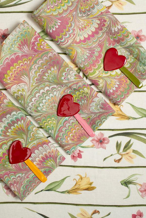 Summerill & Bishop S&B Red Heart Pink Napkin Clip