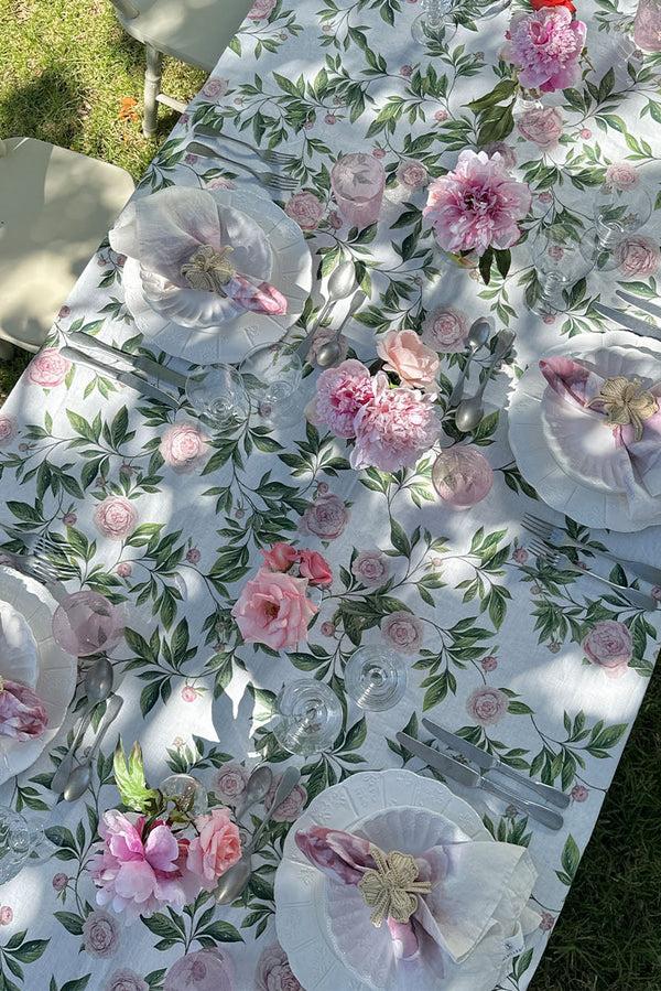 Summerill & Bishop 'Trailing Peony' Linen Tablecloth