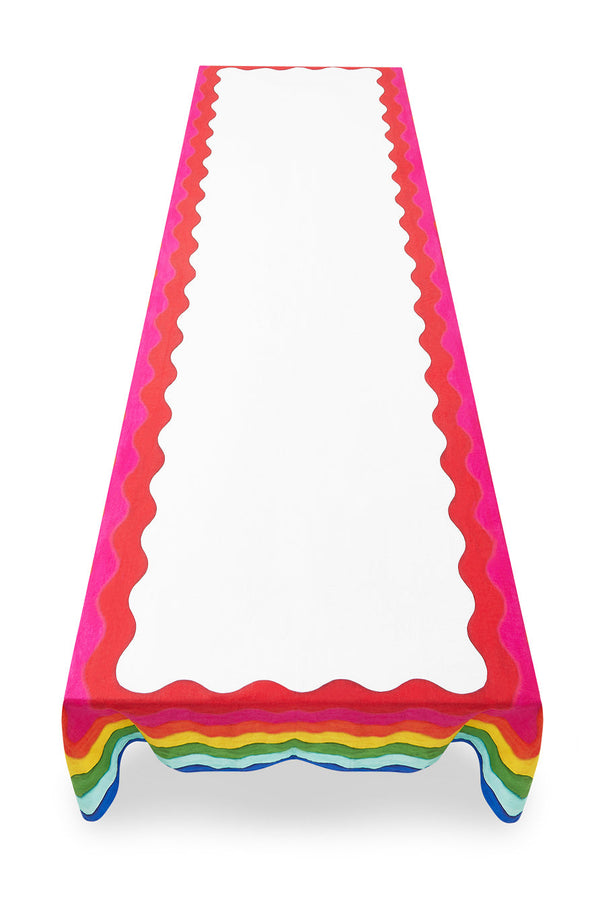 Summerill & Bishop Sunrise Rainbow Linen Tablecloth In Multicolours