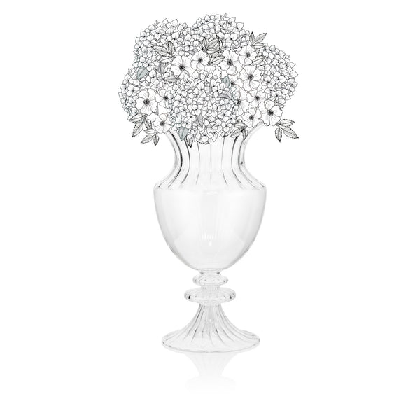 Summerill & Bishop Tall Aurora Clear Handblown Glass Vase On Stand 33cm