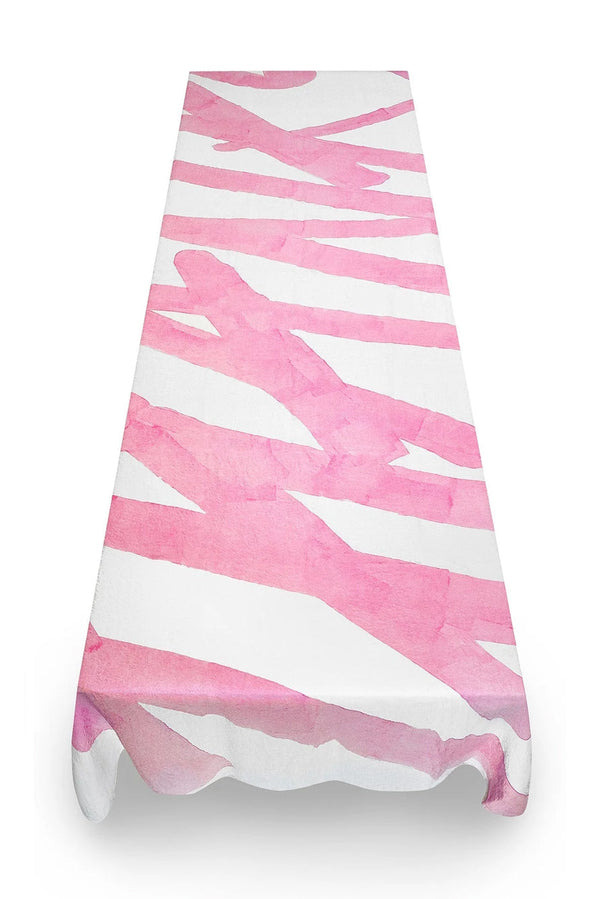 Summerill & Bishop 'Thanks' Word Linen Tablecloth In Rose Pink