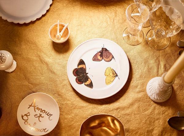 Summerill & Bishop Three Butterflies Plate By Astier De Villatte 19cm