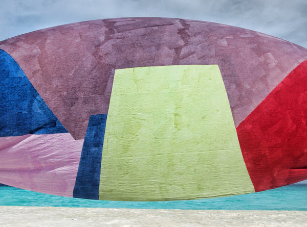 Summerill & Bishop "Trapeze" Block Colour Linen Tablecloth In Multicolours