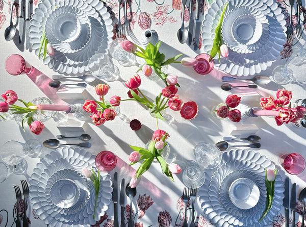 Summerill & Bishop 'Tulip' Linen Napkin In Red & Pink 50x50cm